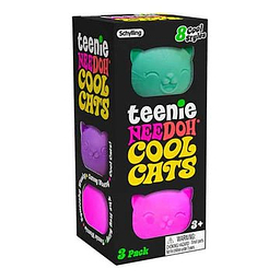 VIP Nee Doh Teenie Cool Cats 1.5 Inch Squish Ball Fidget Toy - Set of 3