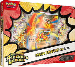 Pokémon ME02.5 Ascended Heroes ex Box Mega Emboar / Mega Meganium / Mega Feraligatr -keräilykorttisetti